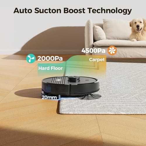 BPMIO Robot Vacuum and Mop Combo, 4500Pa Max Suction, LiDAR Navigation, Quick Mapping, 145 Mins Runtime, Custom Cleaning, Works with App & Alexa, Great for Pet Hair, Dust, Hard Floor, Carpet 7