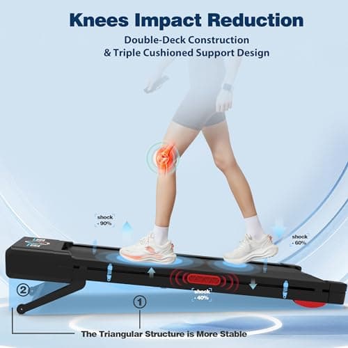 TRAILVIBER Walking Pad Treadmill with 12% 9-Level Auto Incline, 450 lbs Capacity RGB LED Screen, Bluetooth Speaker Under Desk Treadmill, Compact Treadmills for Home Hiking, Carbon Black 6