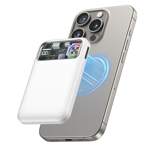 Magnetic Power Bank,11000mAh Battery Pack with Active Cooling for MagSafe,Transparent Portable Charger with 20W USB-C Input/Output for iPhone14/13/12 Pro/Pro Max/Mini
