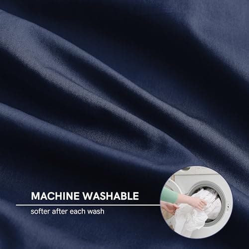 YnM Cotton Duvet Cover for Weighted Blankets (Navy, 36''x48'') 5