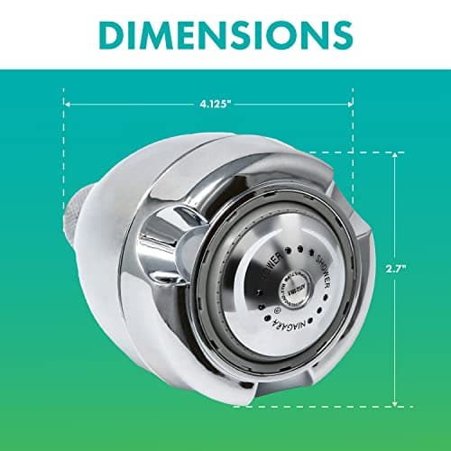 Niagara Conservation N2912CH Earth Spa 3-Spray with 1.25 GPM 2.7-in. Wall Mount Adjustable Fixed Shower Head in Chrome, 1-Pack | Bathroom Shower Head Sprayer with Pressure Compensation Technology 6