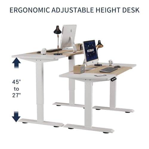 HEONAM 55 Inch Computer Desk with Power Outlets and USB Ports, Large Office Desk for Home Office, Modern Writing Table with Sturdy Frame 5