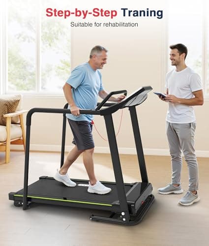 Redliro Walking Treadmill with Long Handrail for Balance, Recovery Fitness Exercise Machine Foldable for Home use with Holder for Phone & Cup,LCD Display, 300 lbs Capacity 9