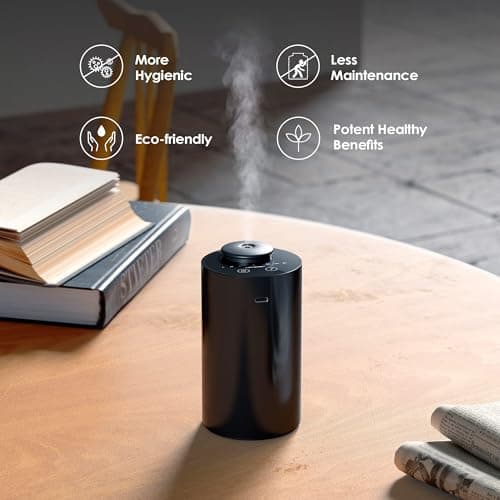 Airversa Waterless Diffuser for Essential Oil, Car Diffsuer, Battery Operated Nebulizer, 0.7 Fl Oz/ 20mL, Mini Scent Air Machine, 3 Timers & 3 Mist Levels for Home, Room, Car, Office - AN6 Black 7