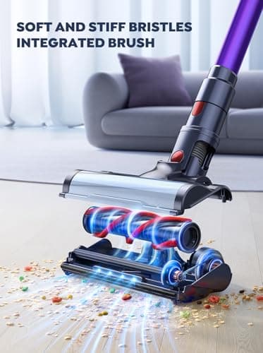 Cordless Vacuum Cleaner, 2 Batteries 110 Mins Runtime Vacuum Cleaners for Home, 45KPA 550W Stick Vacuum with Brushless Motor, Automatically Adjust Suction, Handheld Vacuum for Pet Hair/Carpet/Floor 7