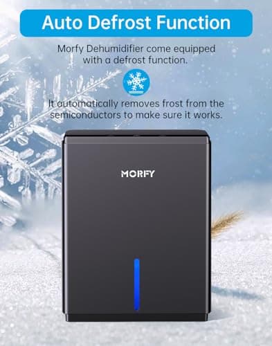 MORFY Dehumidifier, 80 OZ Small Dehumidifier for Bedroom, Bathroom, RV, Closet, Dual-Semiconductor Quiet Dehumidifiers for Home Room with Drain Hose, 7 Colors LED Auto Shut Off 7