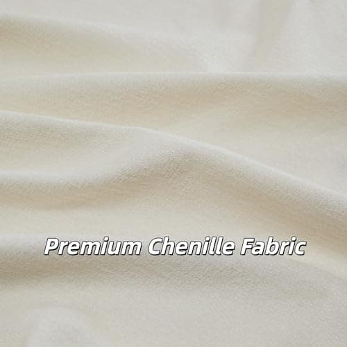 109" Modular Cloud Couches for Living Room, Boneless Couch Deep Seat Convertible L-Shape with Ottoman, Oversized Comfy 3-Seater Couch Chenille Fabric Compressed Sofa Modern Sectional Sofa,Creamy White 9