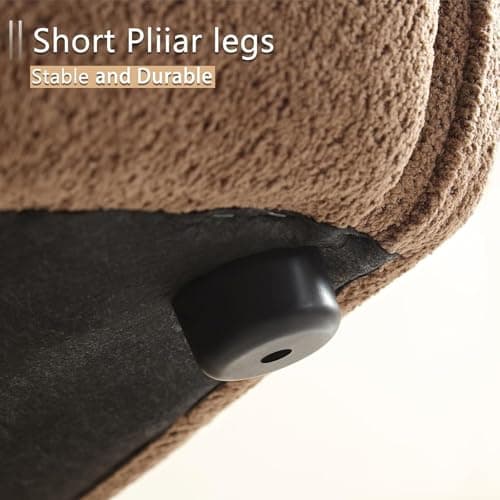 YOPENG 110" Curved Sectional Sofa Minimalist Modern Couches, Upholstered Boucle Sofa 3 Seater Luxury Sofas Modular Deep Couch for Living Room Home Office Apartment, Brown 7