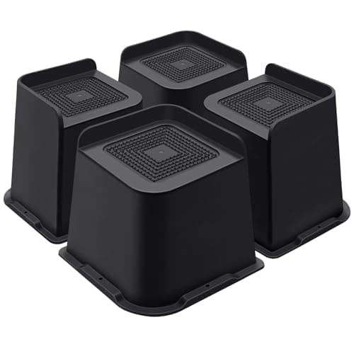 ANNKUT Bed Risers 5 Inch Heavy Duty, Furniture Risers for Bed Desk Table Sofa Couch，Oversized Bed Lifts Risers, Support up to 5000 Lbs(4 Pack Black)