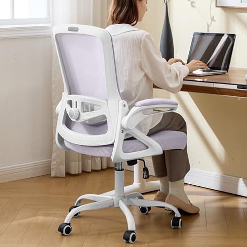 Nexthro Ergonomic Office Chair, Desk Chair with Adjustable Lumbar Support, Breathable Mesh Comfy Computer Chairs with Flip-up Armrests Executive Task Chair for Adults Home Office(Lavender)