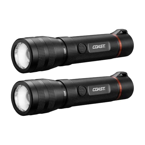 Coast G60R 1000 Lumen Waterproof Rechargeable LED Flashlight, 2-Pack
