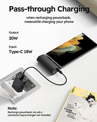VEGER Portable Charger, USB C Power Bank, 5000mAh Mini Battery Pack Fast Charging 20W Small Charging Bank for iPhone 16/16 Pro/16 Pro Max/15, Samsung Galaxy S25, S24, S23, Note 20, Pixel, Moto, LG 5