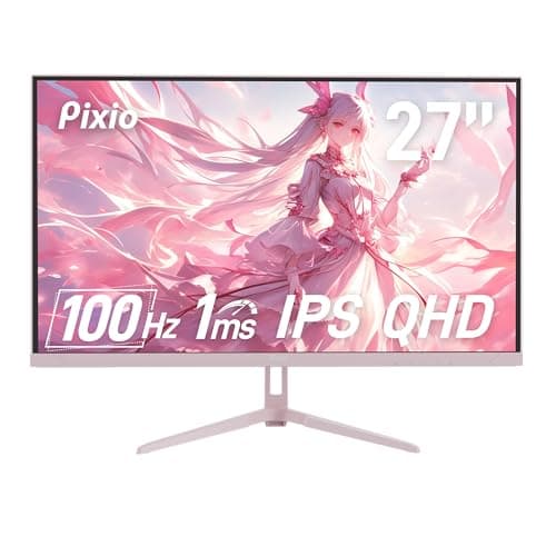 Pixio PX275 Wave Pink 27 inch 100Hz Refresh Rate QHD 1440p Resolution IPS Panel 1ms MPRT Response Time Gaming Monitor with Adaptive Sync