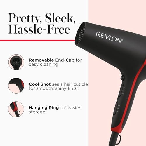 REVLON SmoothStay Coconut Oil Infused Hair Dryer with Diffuser & Concentrator - Ionic Ceramic Blow Dryer for Frizz Control, Shine, Smoothness & Volume, 1875W Lightweight Salon-Quality 6