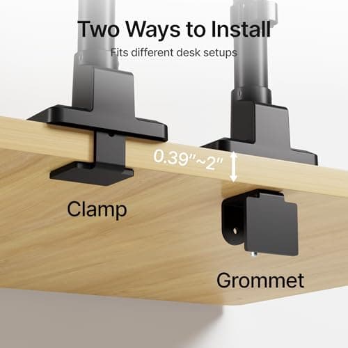 monTEK Tall Single Monitor Arm for 17 to 45 Inch Curved Screen Adjustable Upgraded Heavy Duty Ultrawide Monitor Arm Holds 35 Lbs Cable Management with C Clamp, Grommet Base, VESA 75/100mm, MA1007PBK 5