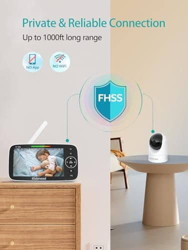 Kidsneed 5" Split Baby Monitor with 2 HD 720P Cameras 9