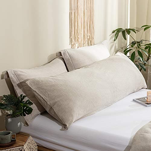 Simple&Opulence Body Pillow Cover 20" x 54",100% Pure Linen, Ultra Soft and Breathable, Body Pillowcase with Envelope Closure for Adults(Linen)
