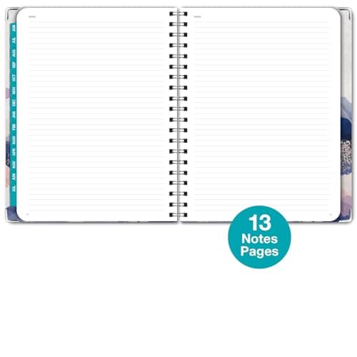 HARDCOVER Academic Year 2024-2025 Planner: (June 2024 Through July 2025) 8.5"x11" Daily Weekly Monthly Planner Yearly Agenda. Bookmark, Pocket Folder and Sticky Note Set (Pastel Mountains) 5