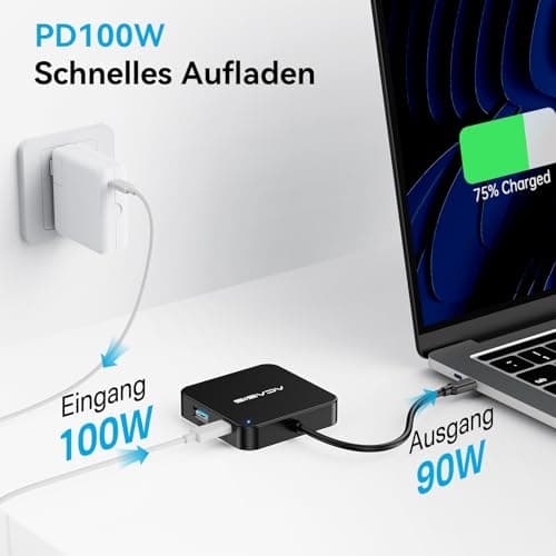 USB C Docking Station Dual HDMI Monitor 4K, ACASIS Laptop Docking Station with 100W PD Charging, 5Gbps USB C and USB A Data Ports, 2 HDMI Hub for Dell XPS/HP/Lenovo/Surface/Yoga 7