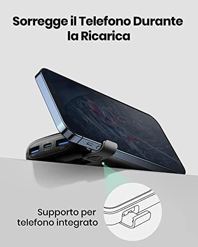 INIU Portable Charger, Smallest 22.5W 10000mAh Power Bank, USB C in/Output Fast Charging 3-Output Mini Battery Pack Charger with Phone Holder for iPhone 17 16 15 14 Air Samsung S23 Google iPad Tablet 9