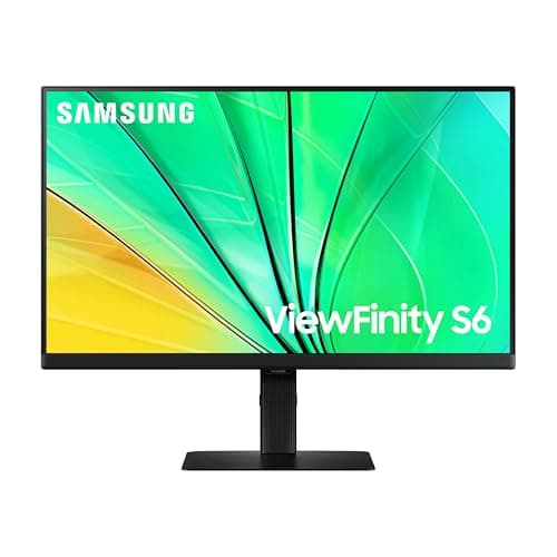 SAMSUNG 24" ViewFinity S6 (S60D) Series QHD High Resolution Computer Monitor, 100Hz, HDR10, Multiple Ports w/ HDMI, DisplayPort, USB-A, Easy Setup, Height Adjustable Stand, LS24D606EANXZA, 2024