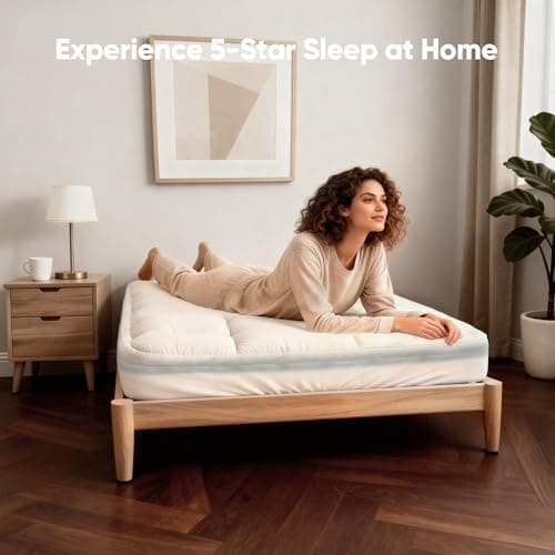 Airtree Twin XL 4 Inch Dual Layer Memory Foam Mattress Topper for College Dorm, 2 Inch Cooling Gel Memory Foam and 2 Inch Down Alternative Pillow Top Mattress Pad Cover 8-24 Inch Deep Pocket 6