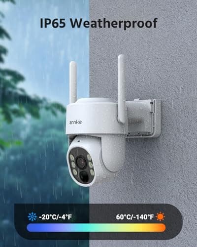 ANNKE 2.5K Wireless Security Camera Outdoor, 5MP 2-Cam Kit Solar Surveillance System, PIR Human Detection, 360° Pan&Tilt, Compatible with Alexa, Color Night Vision, No Monthly Fee, 64GB Memory Card 9