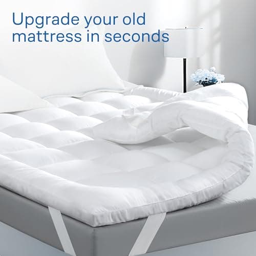Ultra Soft Twin Mattress Topper - Cloud-Like Mattress Pad for Back Pain Relief - Breathable Cooling Material for Hot Sleepers, Dark White 7