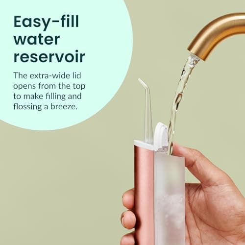 quip Water Flosser with Replacement Tip - Cordless Water Flosser with Adjustable Pressure - Teeth Cleaner Pick with 360 Degree Rotating Replaceable Tip, Rechargeable Water Dental Pick - Copper 6