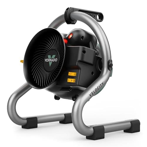 Vornado Velocity HD (2025) Garage Space Heater with Fan, Tilt Head, Advanced Safety Features, Glove-Friendly Controls, Removable Pre-Filter, 6-Foot Power Cord, 2 Speeds, Shop Heater, Black