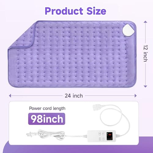 NBKLS Heating Pad for Back, Large Heating Pads for Body Muscle Pain Cramps Relief, 6 Heat Settings Machine Washable Electric Heating Pad, Birthday Christmas Gifts for Women Mom 8