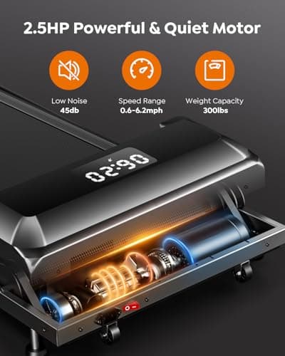 Acezoe Walking Pad Treadmill with Incline and Handle Bar, 2 in 1 Folding Treadmills for Home Small Office, 300lbs Portable Compact Under Desk Treadmill with Remote Control, LED Display and Apps 8