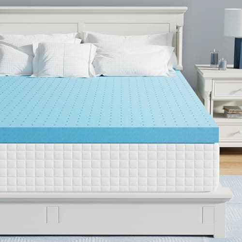UniPon Firm Mattress Topper 3 inch Foam Mattress Topper Queen Size Pure High Density Foam Firm Bed Topper, Body Support & Pressure Relief, Ventilated Design,CertiPUR-US Certified, Blue