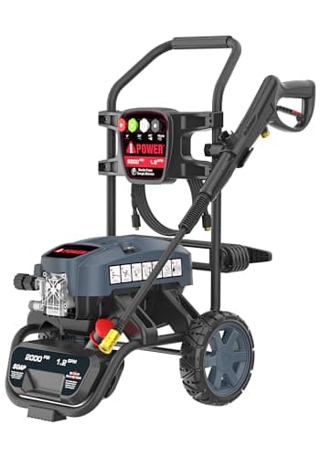 A-iPower APW2000E Electric Pressure Washer 2000 PSI and 1.2 GPM, CETL Compliant, Onboard Soap Tank, 5 Quick Connect Nozzles, Spray Gun and Wand, for Cars, Fences, Driveways Cleaning