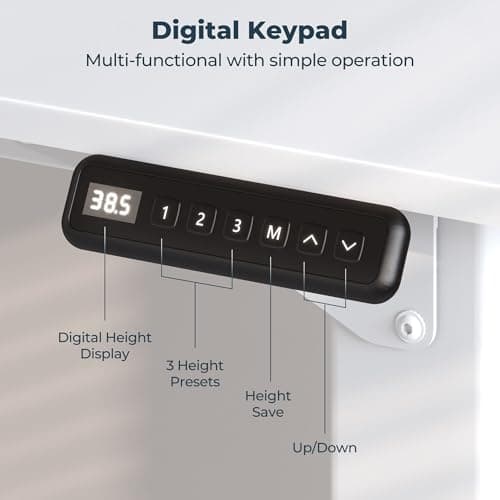 FitStand 4 Legs Standing Desk, Large 79x31 Inches Electric Adjustable Height Desks with Splice Board, Stand Up Desks Home Office Computer Workstation, White 5