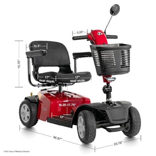 Rascal Conquest 4-Wheel Heavy-Duty Outdoor Mobility Scooter, Long-Range Battery-Powered Electric Travel, 350lb Capacity, Battery Included 12