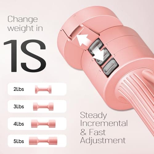 EAST MOUNT Adjustable Dumbbells 5 lb Dumbbells Set of 2 / Pair 10 lb Total Free Weights 6 in 1 Women Hand Weights for Home,Office,Gym Exercise Training 2lb 3lb 4lb 5lb Fast Adjust 2