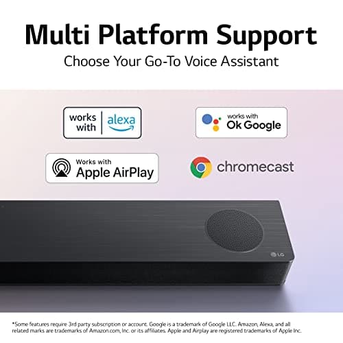 LG S80QR 5.1.3ch Sound bar with 4ch Rear Speakers, Center Up-Firing, Dolby Atmos DTS:X, Works with Airplay2, Spotify HiFi, Alexa, High-Res Audio, Synergy TV, Meridian 5