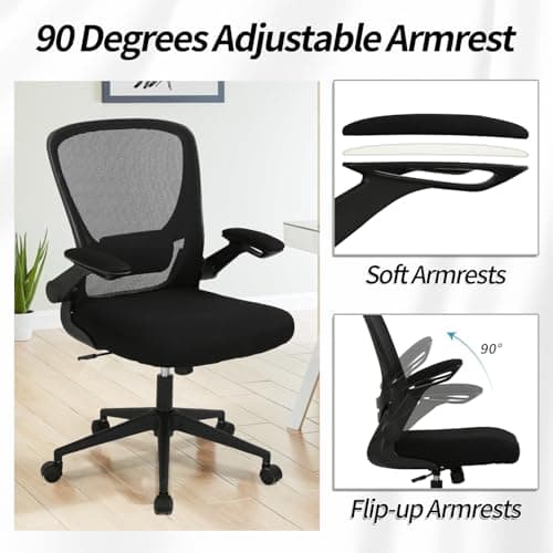 Home Office Chair Ergonomic Desk Chair,Mesh Computer Chair with Lumbar Support Armrest Executive Rolling Swivel Adjustable Mid Back Task Chair for Women Adults - Black 8