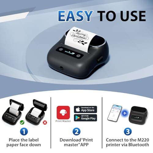 ItriAce M220 Wireless Label Maker Portable Address Printer for 0.78 to 3.14 Inch Labels, for Home Office and Small Business Organization, Compatible with iPhone Android and PC, with 40x30mm Label 4