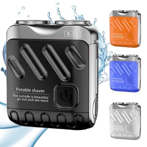 Portable Rotary Dual Ring Electric Shaver, 2025 Mini Small Steel Cannon Rotary Dual Ring Electric Razor for Men USB Rechargeable One-Button Long Lasting for Home Travel (Black)