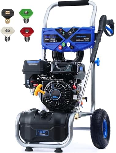 AidBuilt 3500 PSI Gas Pressure Washer, 2.3 GPM Gas Power Washer with 209CC Engine, 25FT Hose, 4 Quick-Connect Nozzles, High Pressure Washer for Cleaning Walls, Vehicles, Gardens, Driveways, Concrete