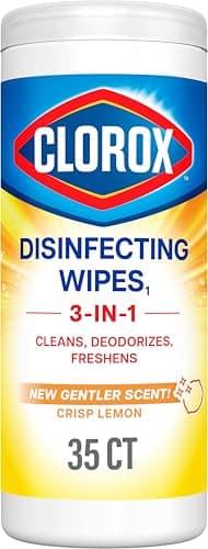 Clorox Disinfecting Cleaning Wipes, Bleach Free, Crisp Lemon, 35 Count (Pack May Vary)
