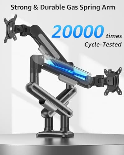 MOUNTUP Dual Monitor Mount Holds 4.4-26.5lbs, Heavy Duty Monitors Arm for 39 37 34 32 27inch,Double Monitor Stand for 2 Monitor, Height Adjustable Monitors Desk Mount with C-Clamp＆Grommet Base 7