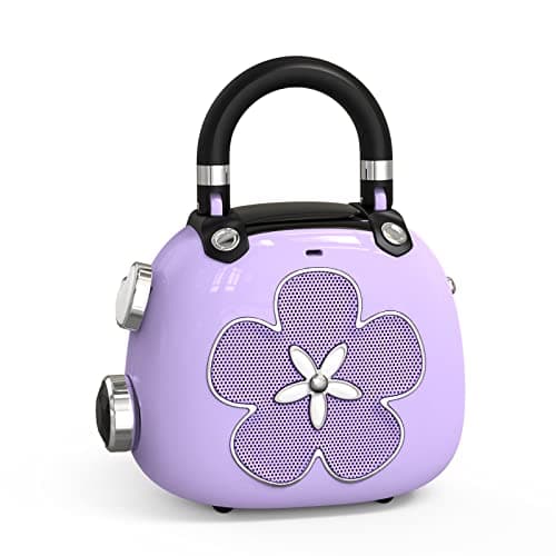 DOSS Candy 2-in-1 Mini Bluetooth Speaker & Cute Bag Charm with Loud Sound, Ideal Stocking Stuffer for Women, Girlfriend, Wife, BFF, Teen Girls, White Elephant Gift-Purple