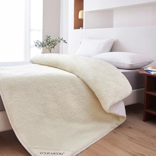 Wool Mattress Topper Queen Size, Extra Soft Plush Wool Fleece Cover and Cotton Cover, Bed Mattress Pad Cover(Beige,60" x 80") 6