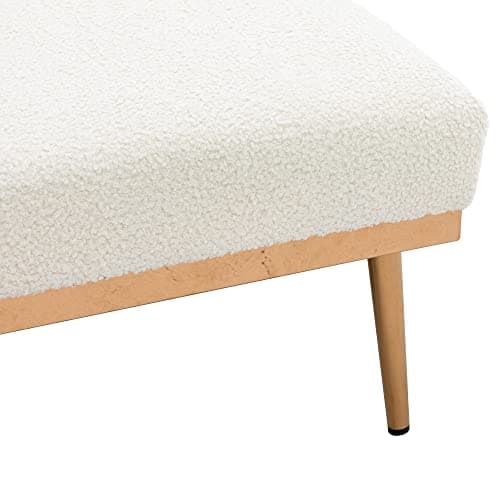 SULOPS Convertible Futon Chair Bed,Chaise Loung Recliner 3 in 1 Modern Accent Sleeper Reading Chair with 2 Pillows (White Teddy) 7