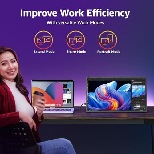 Cocopar 18.5 inch Portable Monitor- 1080P IPS 100Hz 120% sRGB Gaming Monitor USB-C HDMI Large Portable Screen for Laptop MacBook Surface PC Xbox PS4/5 Travel Monitor with Kickstand VESA Speakers 7