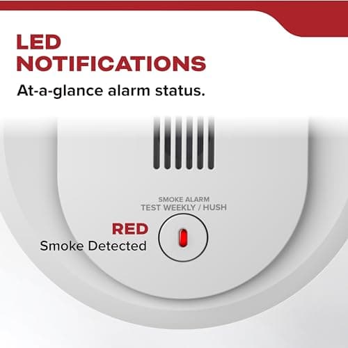 Kidde Smoke Detector, AA Battery Operated, Compact Size, LED Status Light, 85 dB Alarm, 4-inches 8
