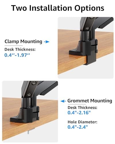 MOUNTUP Dual Monitor Mount fits 42 40 39 37 34 32 27 inch Ultrawide Screen, Holds 6.6-33lbs, Dual Monitor Arm Desk Mount, Heavy Duty Monitor Stand for 2 Monitors, with Clamp/Grommet Base 7